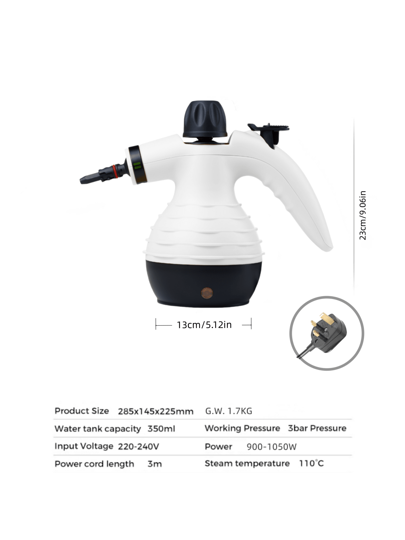 ESUPER منظف بخار محمول متعدد الأوجه 1050 واط مع 9 ملحقات - مكنسة بخارية منزلية للبلاط والمفروشات والمناطق المتشققة