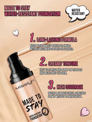 Misslyn عدة وجه مثالية من MISSLYN-5 قطع، أساس مقاوم للماء، متناسق للون البشرة ، طويل الأمد، كونسيلر مخفي ، كونسيلر سائل، لون البشرة المتناسق، خافتة اللمعان ، رذاذ تثبيت المكياج ، بادئ، ناعم وخفيف الوزن - فرشاة أساس