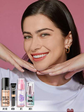 Misslyn عدة وجه مثالية من MISSLYN-5 قطع، أساس مقاوم للماء، متناسق للون البشرة ، طويل الأمد، كونسيلر مخفي ، كونسيلر سائل، لون البشرة المتناسق، خافتة اللمعان ، رذاذ تثبيت المكياج ، بادئ، ناعم وخفيف الوزن - فرشاة أساس