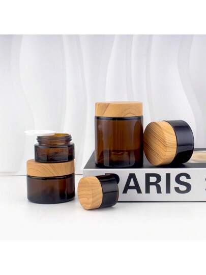 2 قطعة من حاويات النقل القهوة البنية المعاد تعبئتها بسعة 10/15/20/30/50/100 جرام ، أواني قابلة للنقل للكريم والبودرة والكريم المرطب والعطور ومسحوق الشاي وعينات من بالوان الأساس