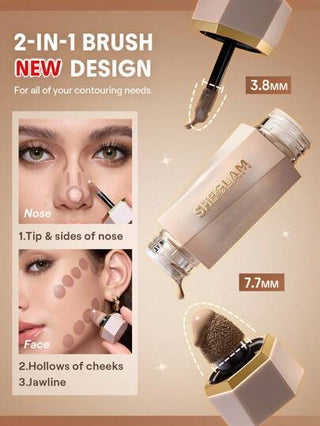 SHEGLAM Precision Sculpt ثنائي تحديد سائل - بندق لاتيه عيد الأب تخرُّج عيد ميلاد عطلة عام 2000 فاخر موضة ماكياج مستحضرات التجميل حفلة شاطئ يسافر التخييم في الهواء الطلق مدرسة حرم الجامعة رحلة المهرجانات ديكور هدية حاضر وَردَة بنت كوسبلاي أفضل لون...