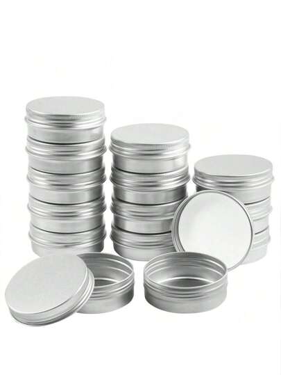 12 حزمة غطاء برغي وبطاقات هوية علب معدنية ألمنيوم قابلة لإعادة التعبئة ، حاويات سفر محكمة الغلق ، علب معدنية محمولة للبلسم الشفاة والكريمات والشموع الصغيرة وحاويات الحمام والحرف اليدوية