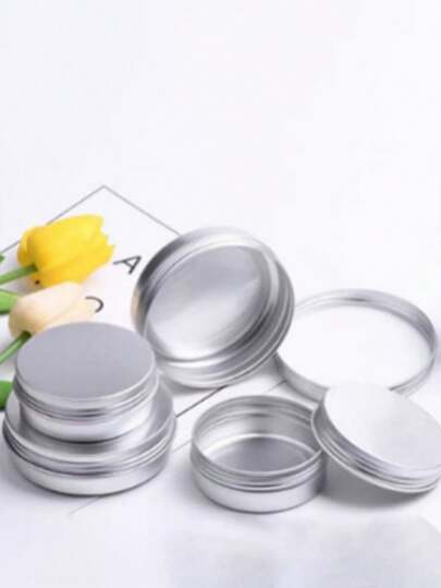 12 حزمة غطاء برغي وبطاقات هوية علب معدنية ألمنيوم قابلة لإعادة التعبئة ، حاويات سفر محكمة الغلق ، علب معدنية محمولة للبلسم الشفاة والكريمات والشموع الصغيرة وحاويات الحمام والحرف اليدوية