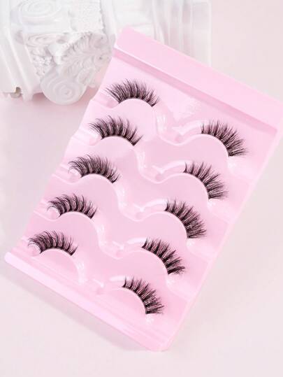 MAGEFY 5 أزواج من رموش مزيفة نصفية شفافة، قصيرة ورقيقة ومتقاطعة بشكل طبيعي وممتدة، بتصاميم مختلفة مختلطة مع رموش طبيعية، تمدد الرموش وتكبر العيون، مكياج عيون ساحر، مظهر طبيعي، مناسب للحياة اليومية والحفلات والسفر