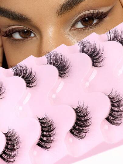 MAGEFY 5 أزواج من رموش مزيفة نصفية شفافة، قصيرة ورقيقة ومتقاطعة بشكل طبيعي وممتدة، بتصاميم مختلفة مختلطة مع رموش طبيعية، تمدد الرموش وتكبر العيون، مكياج عيون ساحر، مظهر طبيعي، مناسب للحياة اليومية والحفلات والسفر