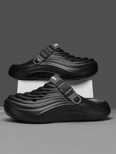 صنادل صيفية متعددة الاستخدامات للرجال، سميكة الأساس، مضادة للانزلاق، مغلقة الأصبع، قابلة للتنفس