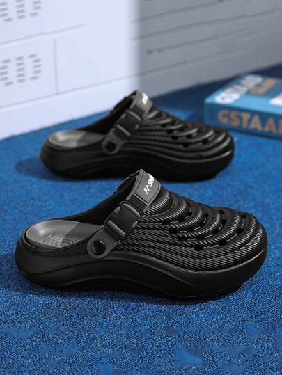 صنادل صيفية متعددة الاستخدامات للرجال، سميكة الأساس، مضادة للانزلاق، مغلقة الأصبع، قابلة للتنفس