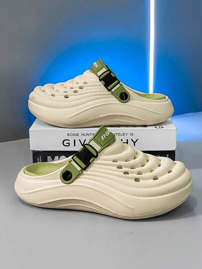 نعال سهلة الارتداء للرجال سميكة الوحدة غير قابلة للانزلاق وقابلة للتنفس، صنادل مريحة للارتداء طوال الصيف