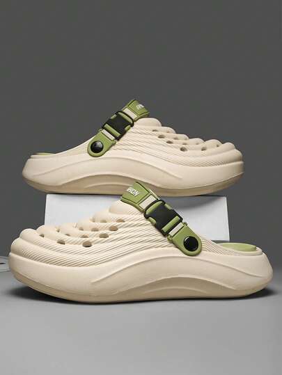 نعال سهلة الارتداء للرجال سميكة الوحدة غير قابلة للانزلاق وقابلة للتنفس، صنادل مريحة للارتداء طوال الصيف