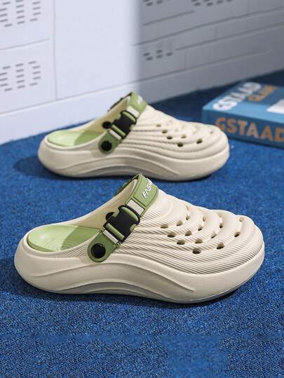 نعال سهلة الارتداء للرجال سميكة الوحدة غير قابلة للانزلاق وقابلة للتنفس، صنادل مريحة للارتداء طوال الصيف