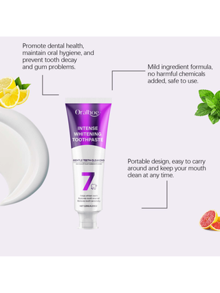 معجون أسنان 120 جرام لإزالة بقع الأسنان - تنظيف وعناية لطيفة للأسنان، يزيل البقع والأسنان الصفراء ورائحة الفم الكريهة، يضيء ويطهر التجويف الفموي للعناية اليومية بالأسنان