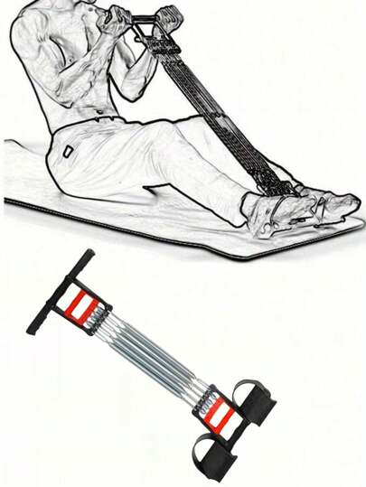 مجموعة جهاز شد الصدر الربيعي، جهاز تدريب القوة القابل للتعديل، جهاز تقوية العضلات في المنزل، جهاز سحب وشد، معدات تدريب عضلات، شريط ممارسة مطاطي مطاوع، حبل مقاومة لقوة القبضة وتمارين توسيع الصدر وتقوية الذراعين