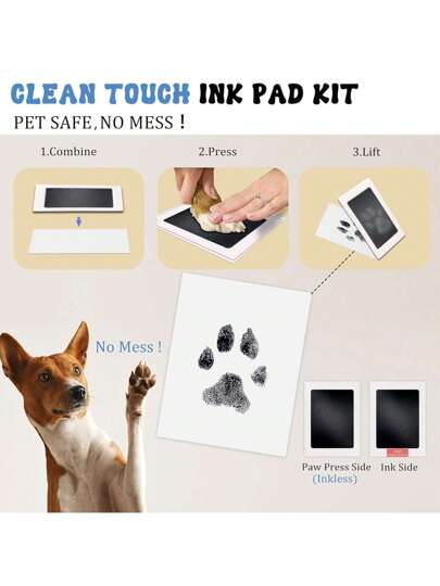 طقم بصمة قدم الحيوانات الأليفة بدون حبر، طقم بصمة قدم الكلب، طقم بصمة أنف الكلب، وسادات حبر نظيفة وبطاقات طباعة، طقم بصمة قدم الحيوانات الأليفة كذكرى لبصمة قدم الكلاب والقطط