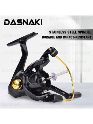 بكرة ذهبية ماتورية كاملة المعدن من DASNAKI مع 13 + 1 لاقط كُرات، بنسبة تروس 5.2:1، بمقبض مصنوع من الإيفا