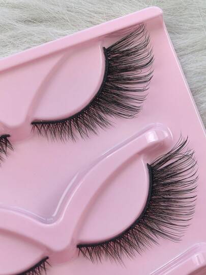 5 أزواج رموش مستعارة على شكل عين القطة، رموش المانجا مزيفة من نوع المينك، رموش طبيعية طويلة بنهاية مجنحة، رموش ممتدة للعين على شكل عين الثعلب، رموش مستعارة طبيعية المظهر قصيرة الإمتداد للماكياج