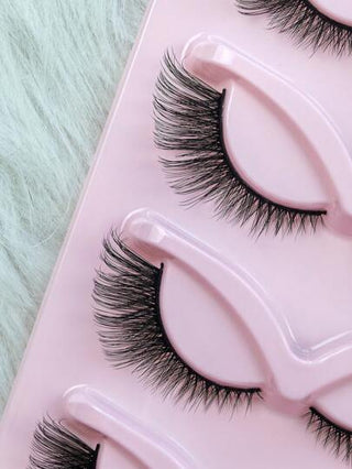 5 أزواج رموش مستعارة على شكل عين القطة، رموش المانجا مزيفة من نوع المينك، رموش طبيعية طويلة بنهاية مجنحة، رموش ممتدة للعين على شكل عين الثعلب، رموش مستعارة طبيعية المظهر قصيرة الإمتداد للماكياج