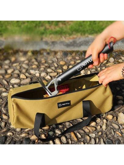 1 قطعة كيس مسمار أرضي خارجي ، حقيبة أدوات التخييم ، حقيبة تخزين أوتاد الخيمة بكرانك يدوي ، حقيبة منظم الملحقات