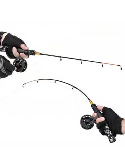 الصيد بالجليد من ألياف الكربون ذو تصميم الكامفلاج - خفيف الوزن، مناسب للصيد بالطائرة