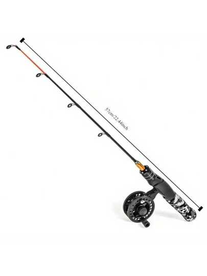 الصيد بالجليد من ألياف الكربون ذو تصميم الكامفلاج - خفيف الوزن، مناسب للصيد بالطائرة