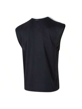 Adidas ملابس علوية كرة سلة بلا أكمام برقبة مستديرة، تي شيرت تدريب للرجال IW6672