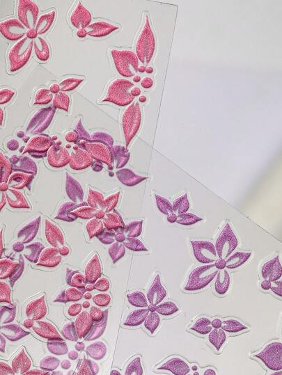 6 لصاقات أظافر بتصميم الأزهار الملونة، بتلات الكرز الياباني والكوري أنيق وأنيق، ملصقات لتزيين الأظافر، منتجات الأظافر للسيدات والفتيات، هدايا المناسبات