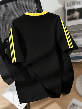 SHEIN قميص كاجوال بأكمام قصيرة ورقبة مستديرة أنيق للصبي المراهق، مناسب للصيف