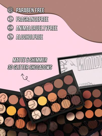 Misslyn مجموعة مكياج ظل العيون وآيلاينر للعيون من ميسلين - 2 قطعة، ألوان ظلال عيون العاري، لوحة ظلال 15لون، قلم آيلاينر لامع من ميسلين، مقاوم للماء، قابل للشحذ، رأس ناعم زبداني، آيلاينر مطفي دائم