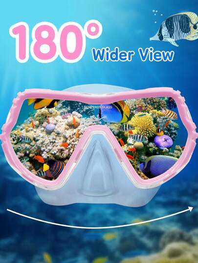 نظارات غوص مع قناع الأنف ، قناع غوص بقماش مرن ، عدسات مضادة للضباب ومقاومة للكسر ، نظارات سباحة للشباب من عمر 7 إلى 15 سنة
