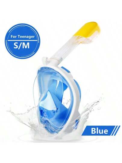 1 قطعة قناع السباحة والغطس السيليكوني بتصميم جاف كامل للكبار والشباب، معدات السباحة