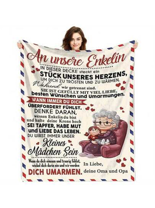 بطانية فلانيل ألماني مريحة - هدية مثالية لحفيدك في عيد ميلاده والذكرى السنوية | ناعمة ودافئة، متعددة الاستخدامات للأريكة أو السرير أو السفر