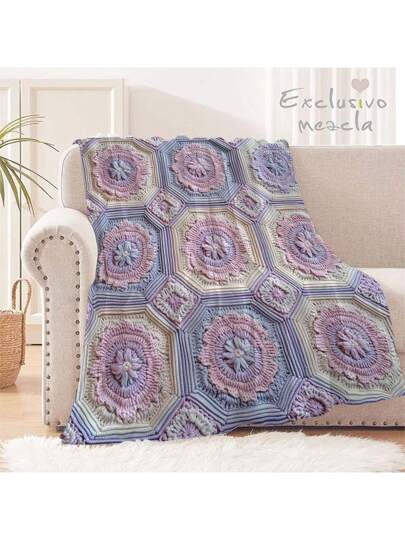 بطانية كروشيه بغطاء من الفلانيل بطراز بوهيمي، ناعمة ومريحة، رائعة للسفر والأريكة والسرير والمكتب وديكور المنزل، هدية مثالية لعيد ميلاد الكبار أو المناسبات الخاصة، مناسبة لجميع الفصول