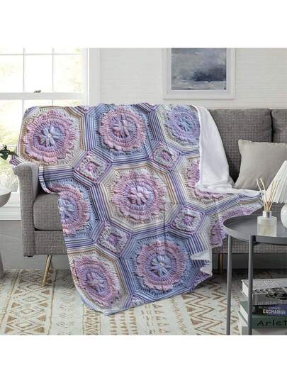 بطانية كروشيه بغطاء من الفلانيل بطراز بوهيمي، ناعمة ومريحة، رائعة للسفر والأريكة والسرير والمكتب وديكور المنزل، هدية مثالية لعيد ميلاد الكبار أو المناسبات الخاصة، مناسبة لجميع الفصول