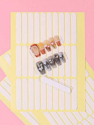 1 قطعة 30 قطعة / 3 قطع 90 قطعة / 5 قطع 150 قطعة ملصقات تدريبية لفن الأظافر بطبقة لاصقة خلفية، شريط لاصق ثنائي الوجه لممارسة الأظافر