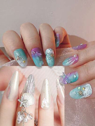 Beautizon Nailartlab 1 قالب من السيليكون على طراز البحر لتزيين الأظافر، قالب لتشكيل الأصداف والنجوم البحرية والأسماك بتصميم ثلاثي الأبعاد، أداة متميزة لتزيين الأظافر في صالون التجميل