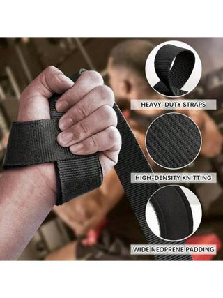 زوج من أربطة رفع الأثقال، قفازات لتقوية القبضة، أشرطة مساعدة لممارسة رياضة رفع الأثقال، أشرطة دمبل مضادة للانزلاق لرفع الأثقال، أشرطة دعم لرفع الجسم