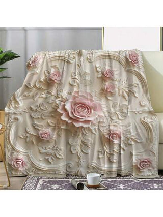 بطانية ريترو أنيقة مطبوعة بنقوش زهور, قماش فلانيل ، وبطانية ديكورية ناعمة من البوليستر مناسبة لجميع المواسم, قابلة للغسيل في الغسالة بأحجام متعددة لغرفة النوم وغرفة المعيشة، هدية مثالية للعائلة والأصدقاء (أعياد الميلاد والأعياد)، تصميم ريترو، صناعة...