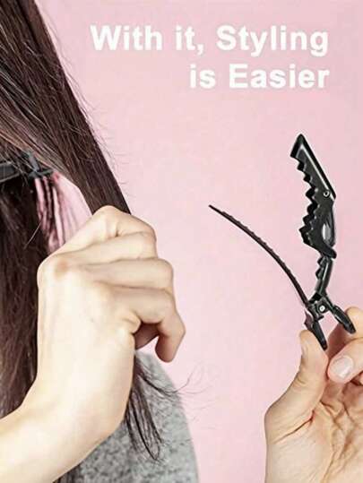 5 قطع - مقاطع شعر على شكل تمساح متعددة الألوان - قبضة متماسكة وثابتة، سهلة للتصفيف والاستخدام في المصالح لتلوين الشعر، الكيرلي، وتقسيم الشعر - مقاطع بلاستيك ممتازة على شكل تمساح للمصففين والمستخدمين المنزليين