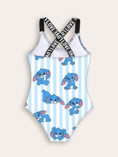 قطعة واحدة من ملابس السباحة بطبعة كرتونية للفتيات