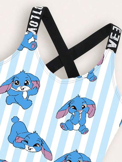 قطعة واحدة من ملابس السباحة بطبعة كرتونية للفتيات