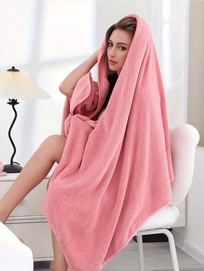 قطعة واحدة من مناشف حمام للنساء، مناشف استحمام سريعة التجفيف للفتيات (حجم كبير 70*140 سم، منشفة وجه صغيرة 34*75 سم)، منشفة استحمام كبيرة فائقة النعومة، مصنوعة من ميكروفايبر فائق النعومة، بنمط مربع أناناس، امتصاصية عالية، ناعمة ومريحة