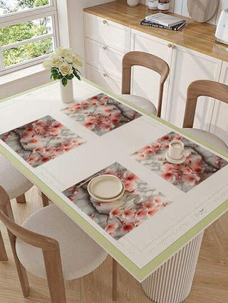 1قطعة/4 قطع/ 6 قطع مجموعة، قماش المطبخ، بسط مائدة كتانية، بساط طاولة زخرفي بسيط، بساط مناسب لرسمة الورد البري الصيني، لديكور غرفة الفندق والمطعم والحفلات، مناسب لديكور أدوات المائدة طوال العام في المنزل