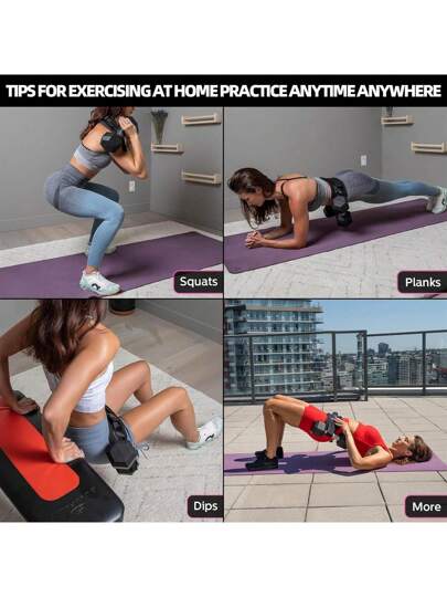 حزام ركبة التمرين، سهل الاستخدام، مانع للانزلاق وواق للورك، بدون أثقال أو بار حديدي أو كيتل بل، مناسب للمنزل والنادي الرياضي والتمارين