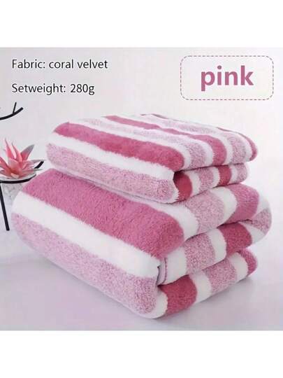 قطعة واحدة من المناشف الكبيرة المقاسات 88x180سم (متاح أيضًا صغير 70x140 سم و المناشف اليدوية 34x75 سم) - مصنوعة من ألياف بوليستر فائقة الامتصاص وسريعة الجفاف للكبار، بتصميمات مخططة وألوان سادة، متعددة الاستخدامات للحمام والنادي الصحي والسبا والمسبح...