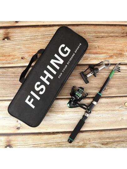 طقم صيد سمك كامل، صيد بطول 1.8 متر ، اختيار لون أخضر أو أحمر، بكرة مطابقة، إلقاء سلس