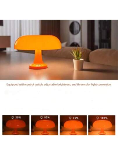 1 قطعة لمبة طاولة ديكورية بشكل فطر LED حديثة بسيطة، قابلة للتخفيف من 3 ألوان، البرتقالي/الأبيض، لمبة طاولة فنية رومانسية حديثة، تعمل بالطاقة عبر USB، إضاءة محيطية لديكور المنزل، مناسبة لغرفة النوم والمعيشة والكافيه