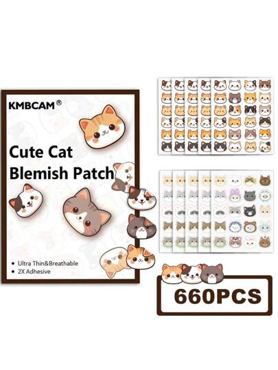 880 قطعة من بقع القطط الصغيرة لعلاج الحبوب، غطاء للوجه - خالي من الروائح، مناسب لكل الجنسين والبشرات، خالي من العطور والكحول وغيرها من المكونات