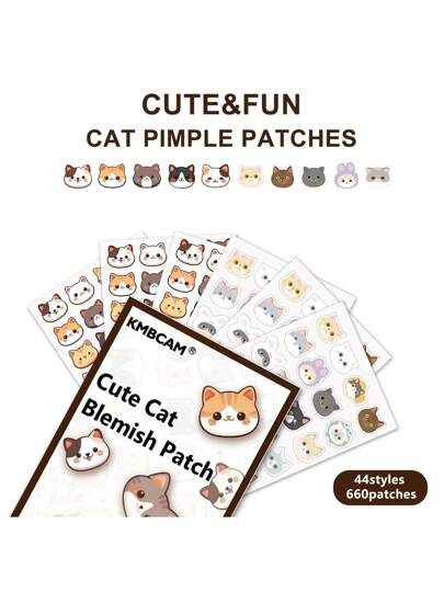 880 قطعة من بقع القطط الصغيرة لعلاج الحبوب، غطاء للوجه - خالي من الروائح، مناسب لكل الجنسين والبشرات، خالي من العطور والكحول وغيرها من المكونات