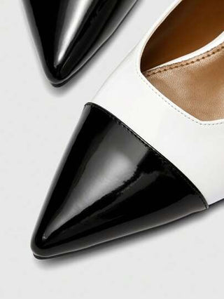 CUCCOO BIZCHIC مضخة نسائية أنيقة ذات كعب عالي بطرف مدبب، بأسلوب فرنسي، مزينة بشريطة عقدة، لون كتلي، زينة بمسامير، أنيقة وعصرية