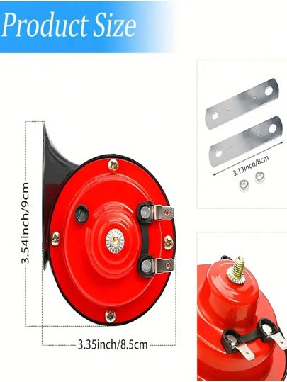 مجموعة قطع غيار بوق هواء كهربائي مزدوج للسيارات والدراجات النارية والشاحنات والدراجات والقوارب، بوق قطار بصوت إضافي عال الصوت 12 فولت