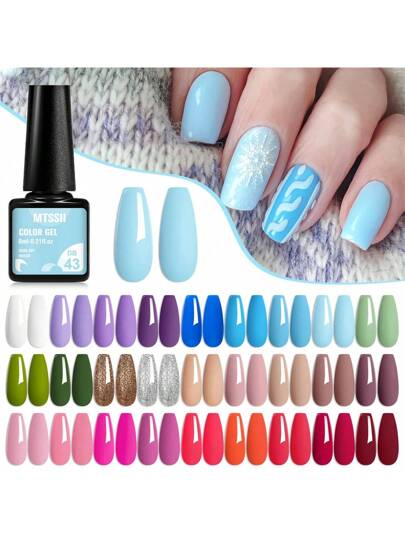 Mtssii مجموعة طلاء أظافر جيل 27 قطعة، طويل الأمد، خالي من الرصاص ، نهاية لامعة، أحمر وردي لامع بنصف دائم من الجيل الأرجواني المقاوم للنقع تحت أشعة أشعة فوق البنفسجية، لتزيين الأظافر في الصيف، أدوات تصميم الأظافر DIY وألوان طلاء الجيل للصالون والمنزل